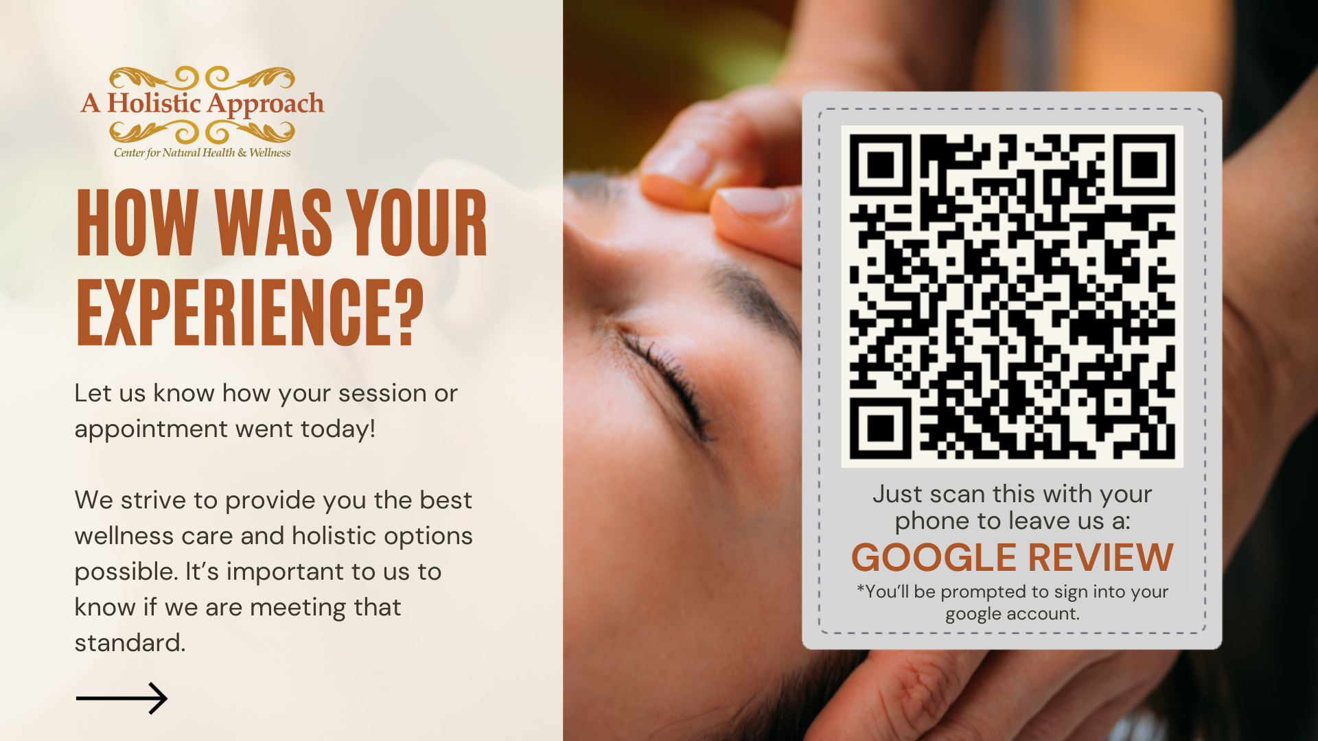 Google Review Card Design for A Holistic Approach Center in Fort Myers, Florida by Sauce Logic Web Design