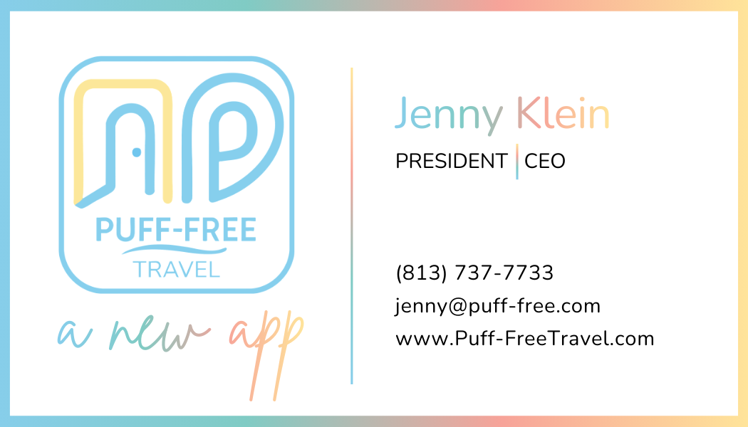Business Card Design for Puff-Free Travel in Tampa, Florida by Sauce Logic Web Design