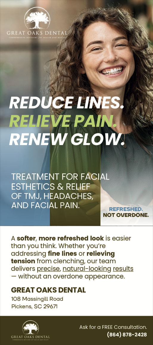 Facial Injection Rack Card Design for Great Oaks Dental in Pickens, SC by Sauce Logic Web Design