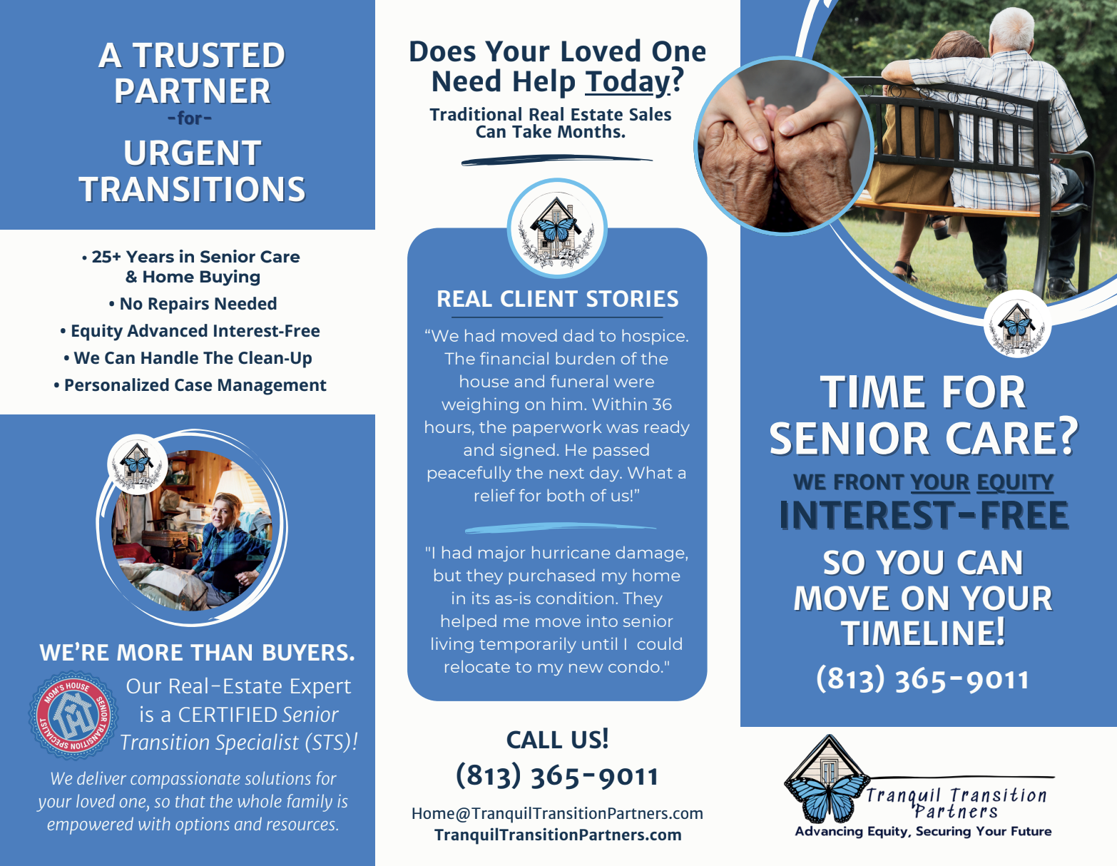 Brochure Design design for Tranquil Transition Partners in Tampa, FL by Sauce Logic Web Design